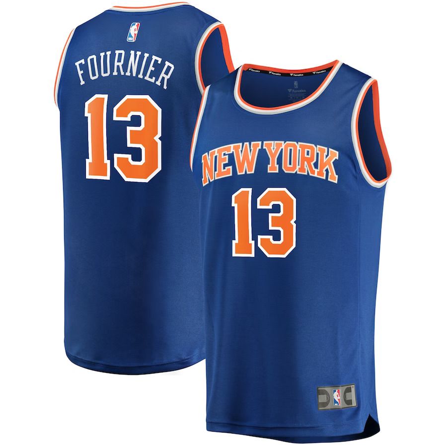 Men New York Knicks 13 Evan Fournier Fanatics Branded Blue Fast Break Replica NBA Jersey